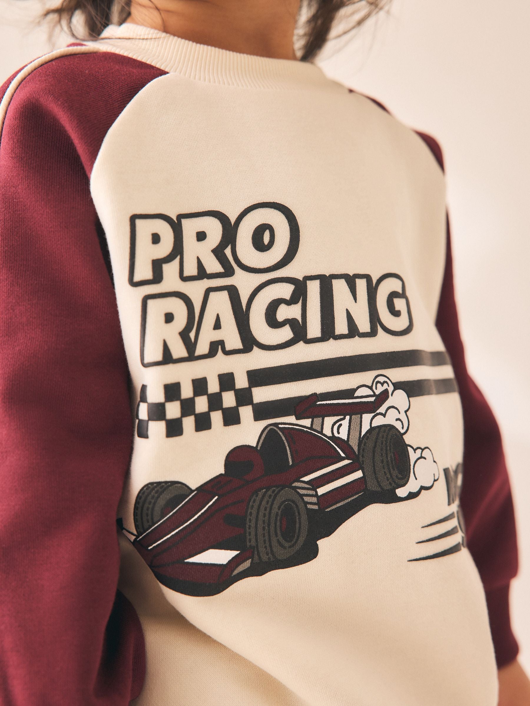 Burgundy Red Crew Neck Joggers Set (3mths-7yrs) image 2