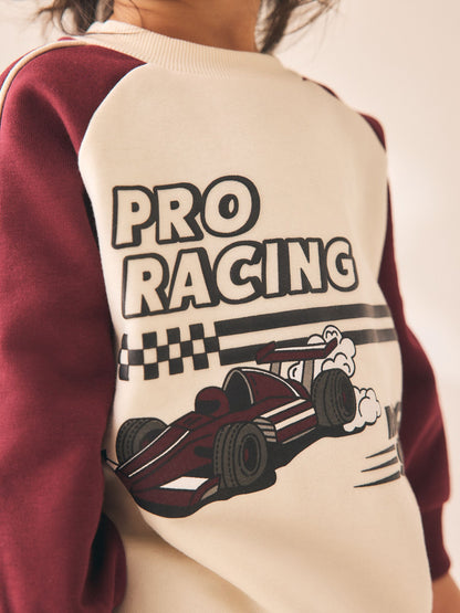 Burgundy Red Crew Neck Joggers Set (3mths-7yrs) image 2