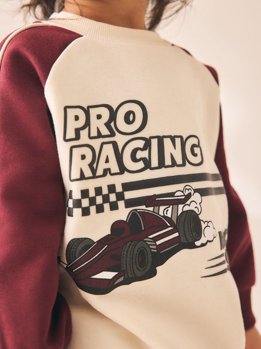 Burgundy Red Crew Neck Joggers Set (3mths-7yrs) image 2