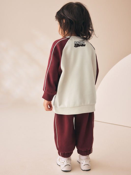 Dsiney Kidz - Burgundy Red Crew Neck Joggers Set (3mths-7yrs) image 2