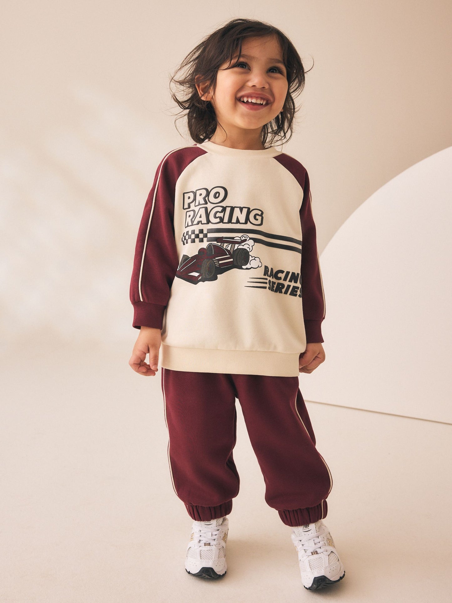 Burgundy Red Crew Neck Joggers Set (3mths-7yrs) image 1
