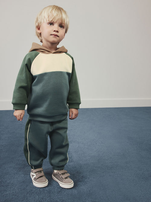 Green/Navy Colour Block Hoodie and Joggers Set (3mths-7yrs) image 1