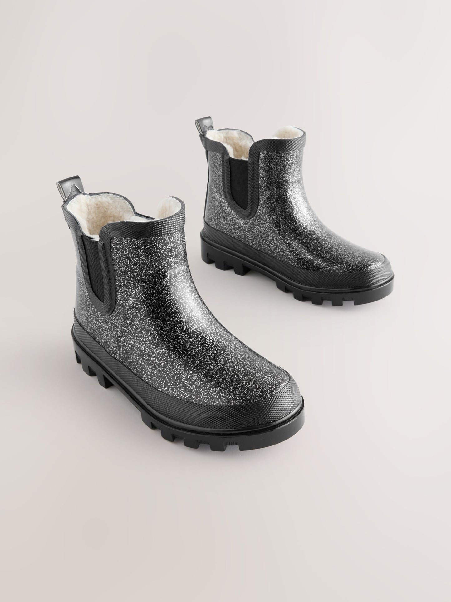 Black Glitter Chelsea Wellies image 1