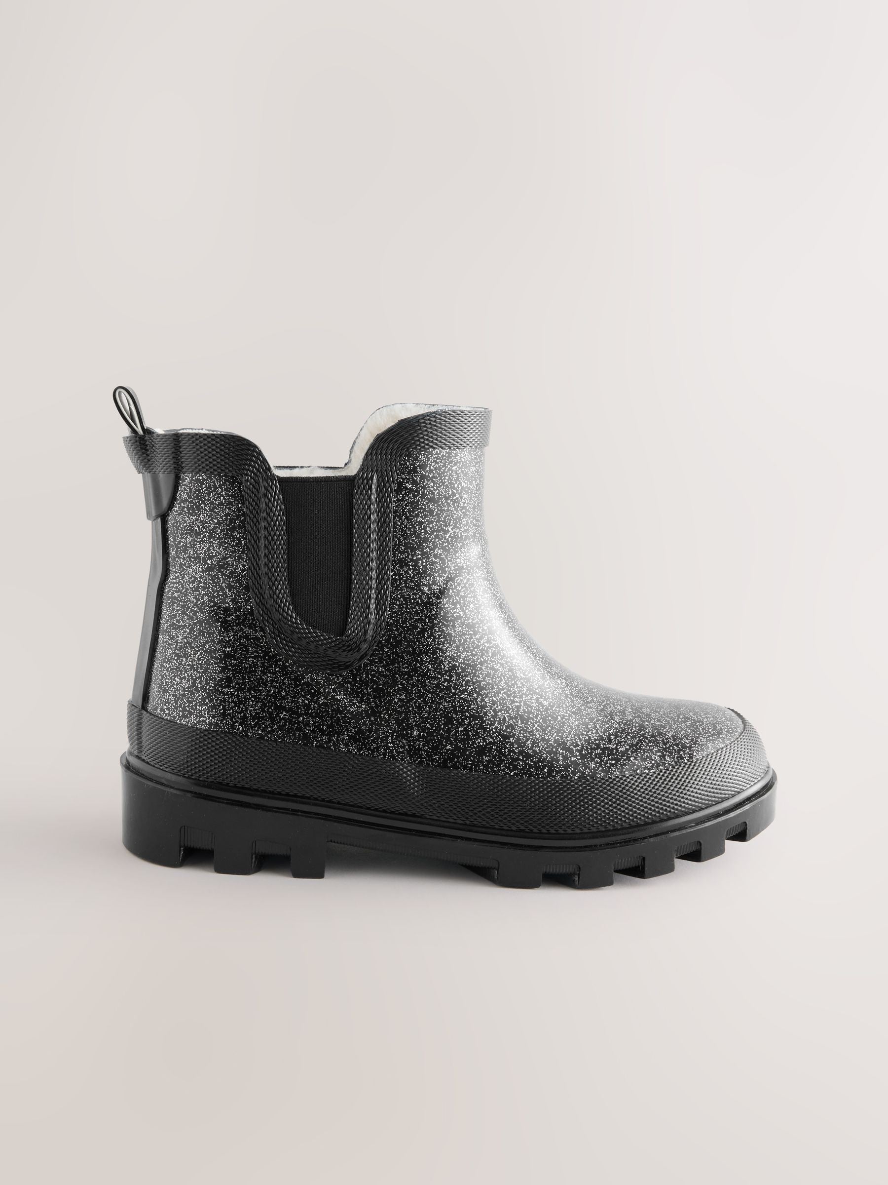 Black Glitter Chelsea Wellies image 2