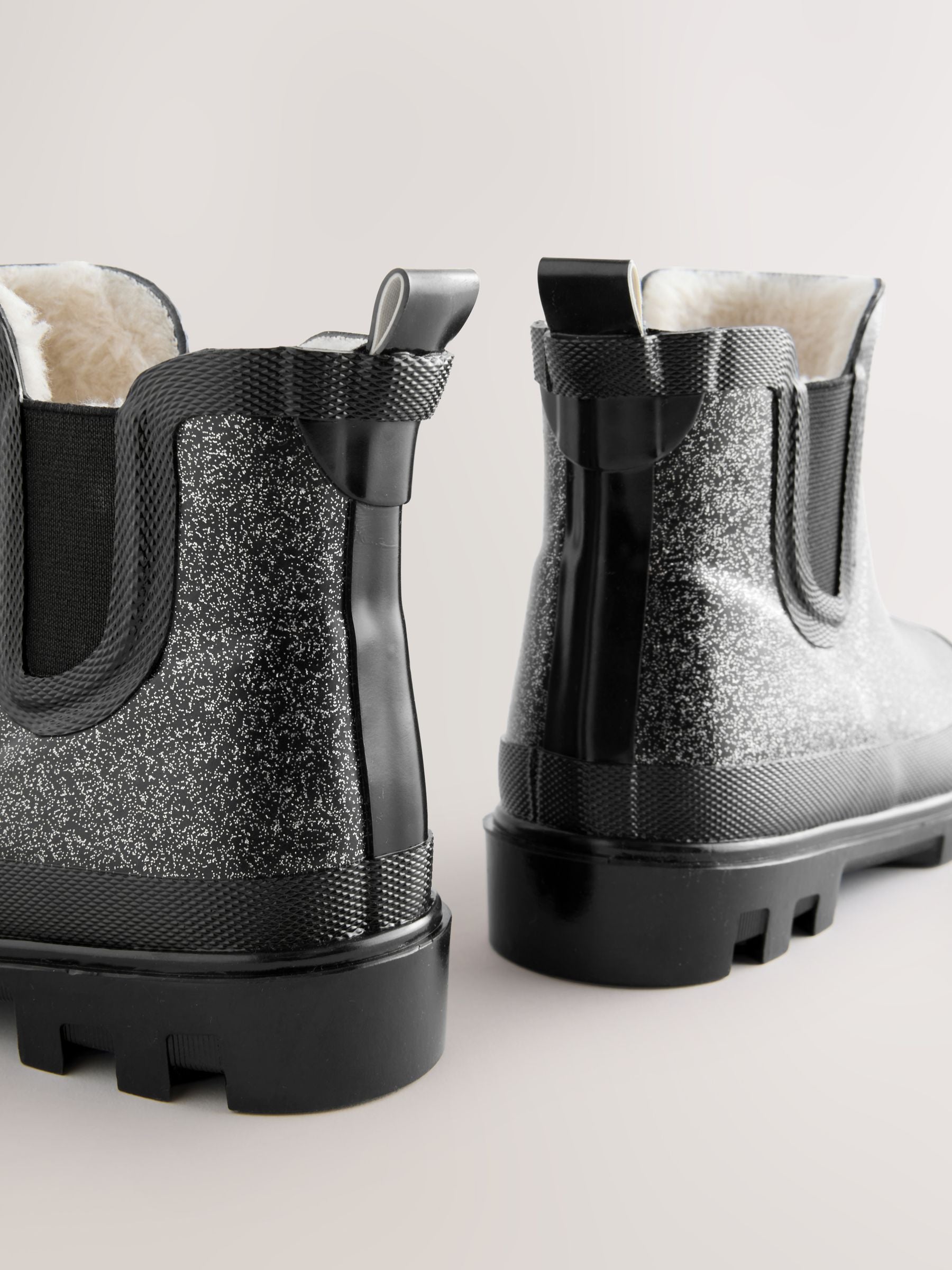 Black Glitter Chelsea Wellies image 3