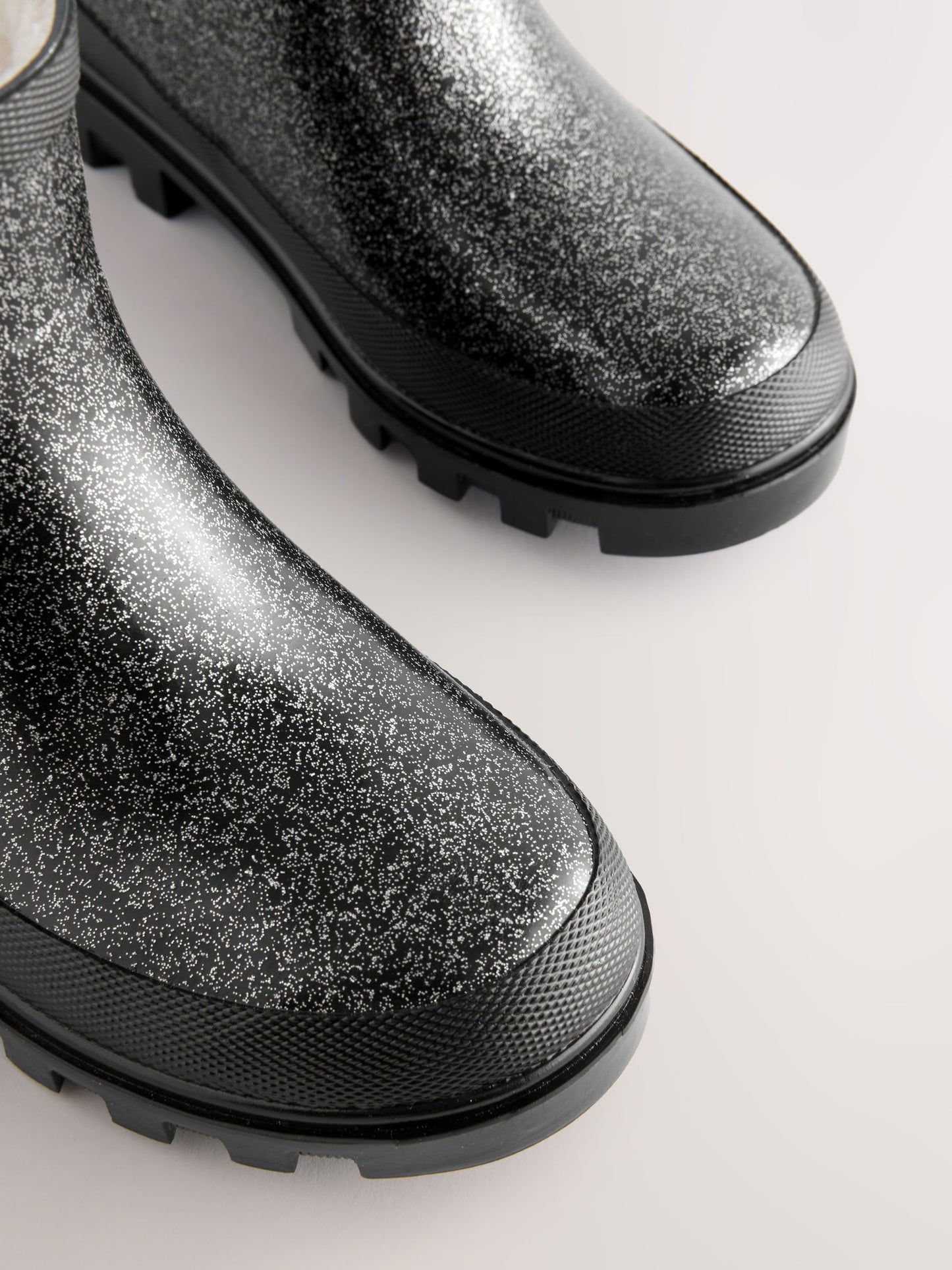 Black Glitter Chelsea Wellies image 4