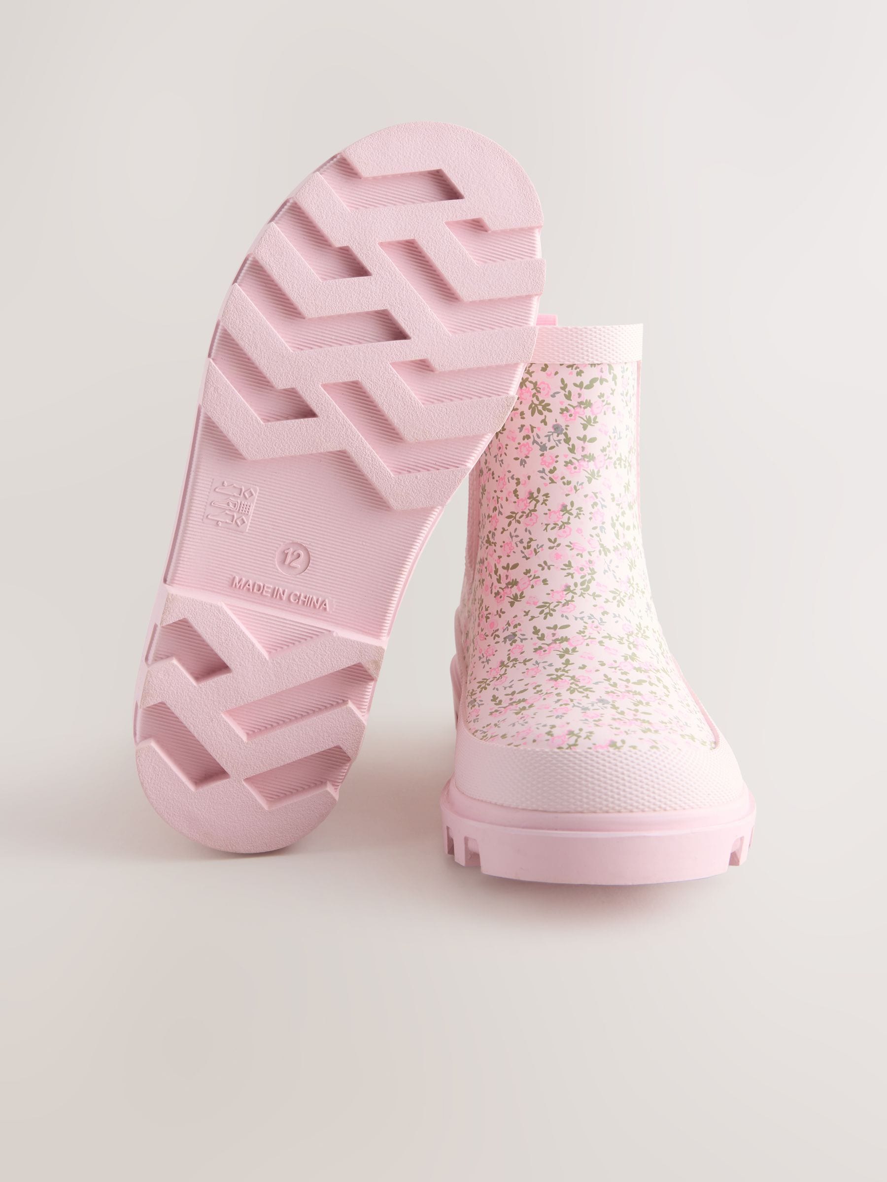 Pink Floral Chelsea Wellies image 3