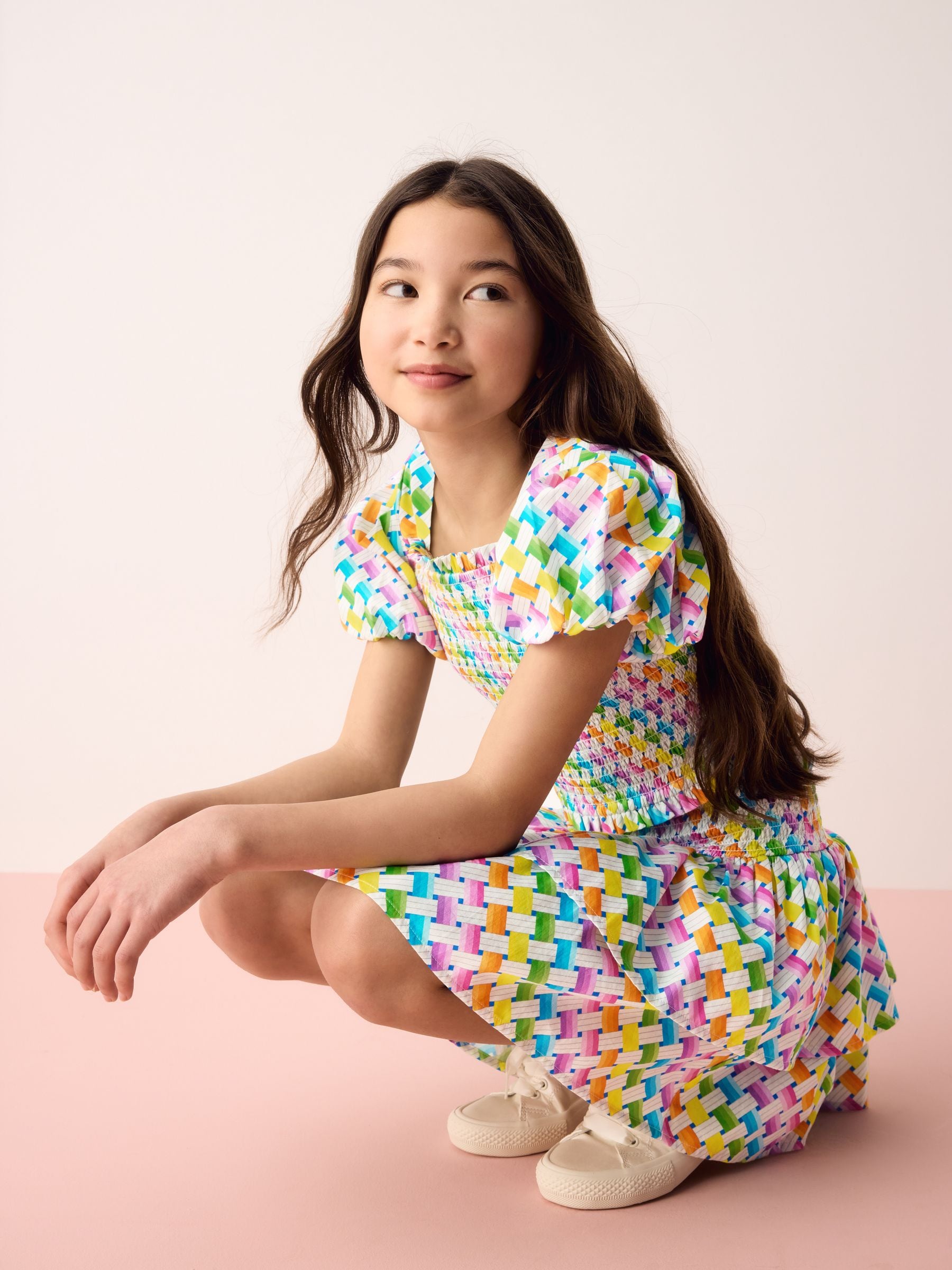 Dsiney Kidz - Olivia Rubin Shirred Puff Sleeve Multi Top & Tiered Skirt Set 2 Piece image 5