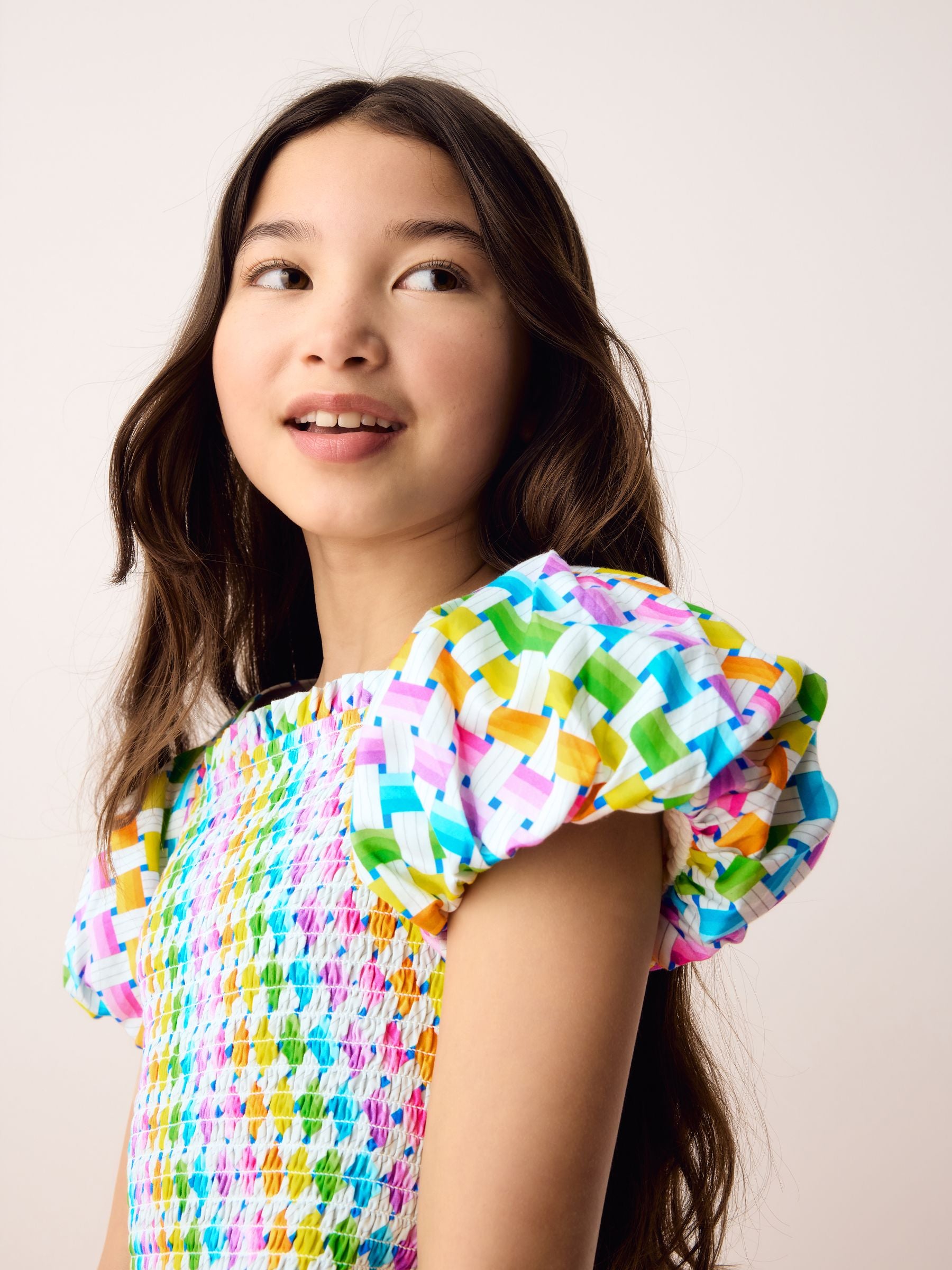 Dsiney Kidz - Olivia Rubin Shirred Puff Sleeve Multi Top & Tiered Skirt Set 2 Piece image 7