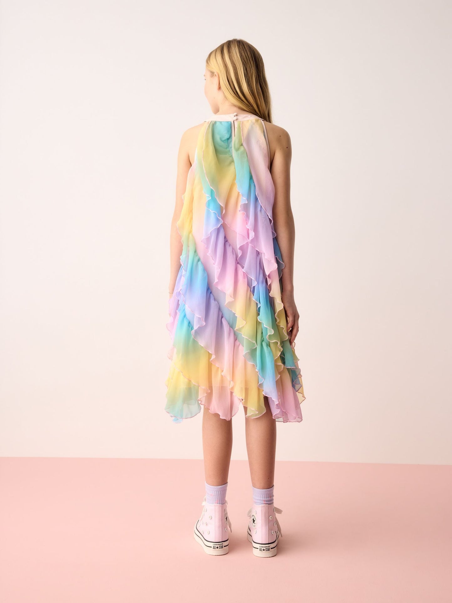 Olivia Rubin Ombre Mesh Waterfall Halter Dress image 2