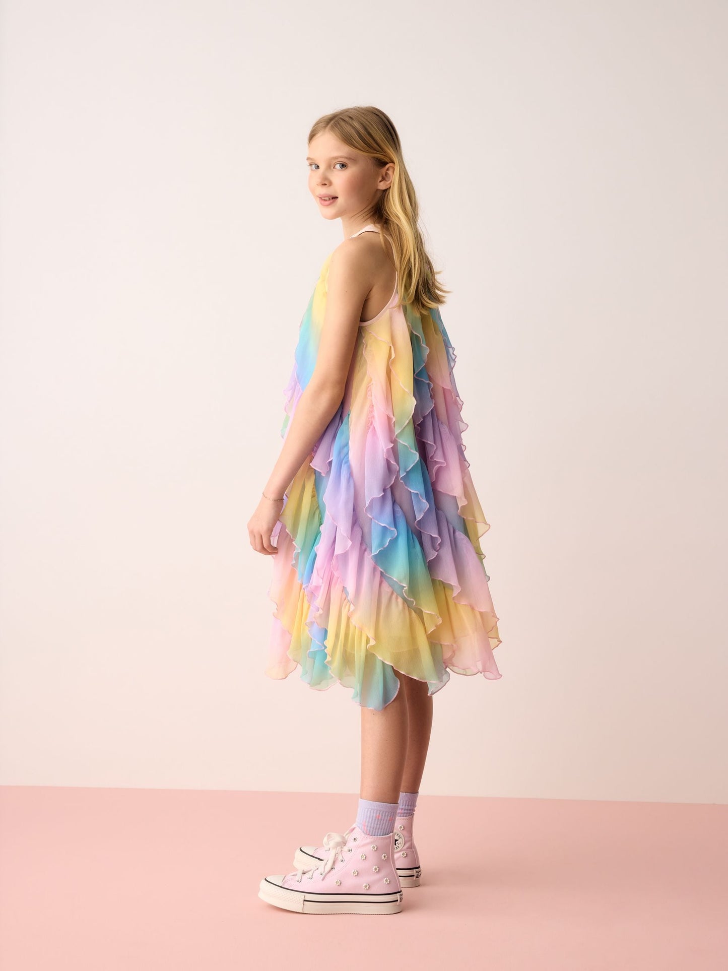 Olivia Rubin Ombre Mesh Waterfall Halter Dress image 5