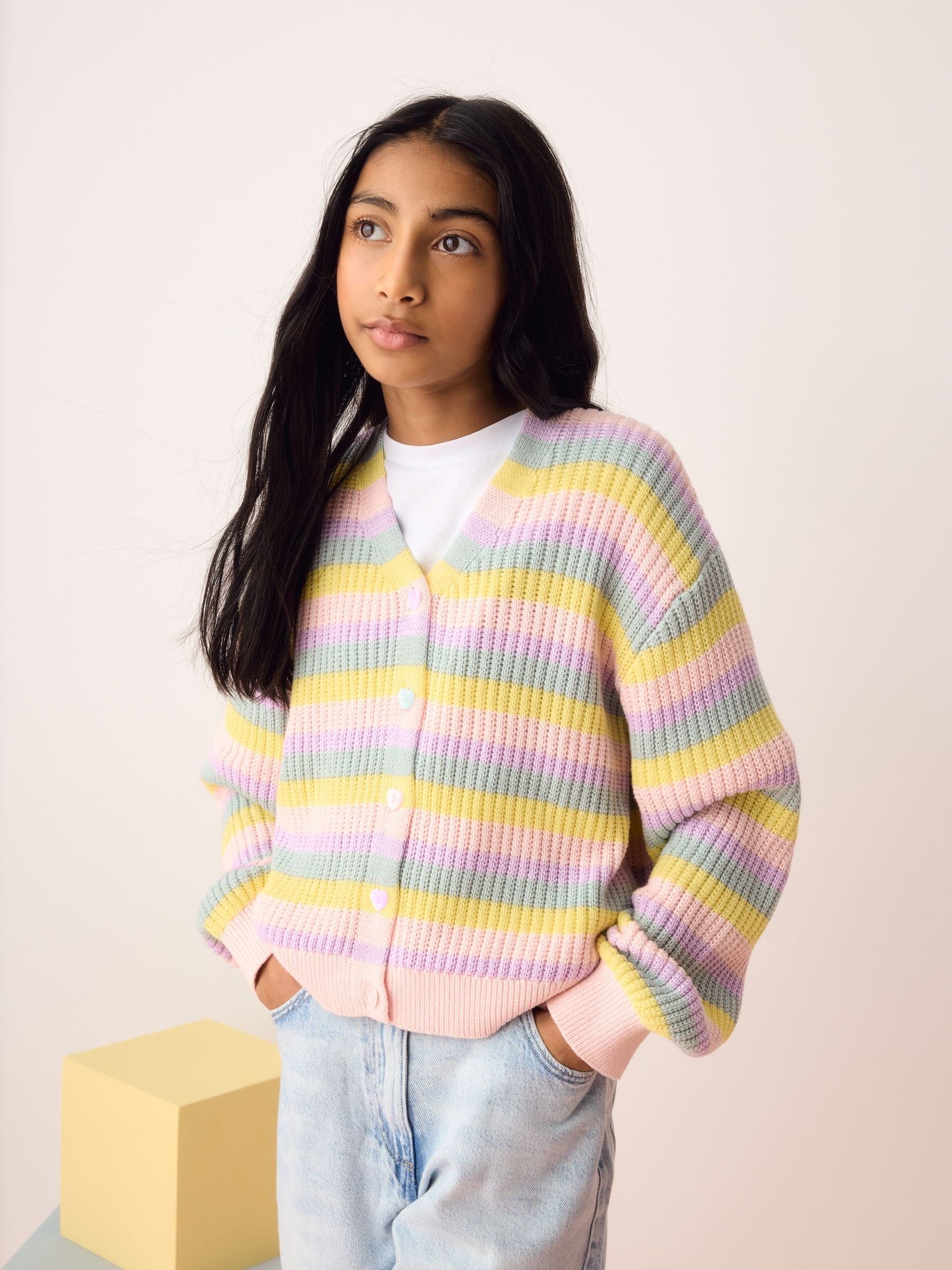 Dsiney Kidz - Olivia Rubin Pastel Stripe Knitted Cardigan image 1