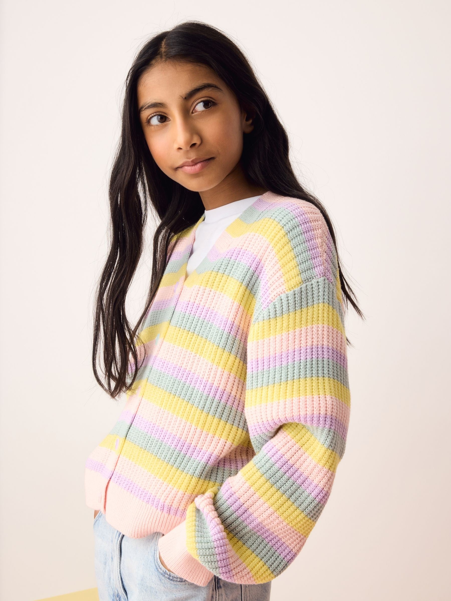Dsiney Kidz - Olivia Rubin Pastel Stripe Knitted Cardigan image 3