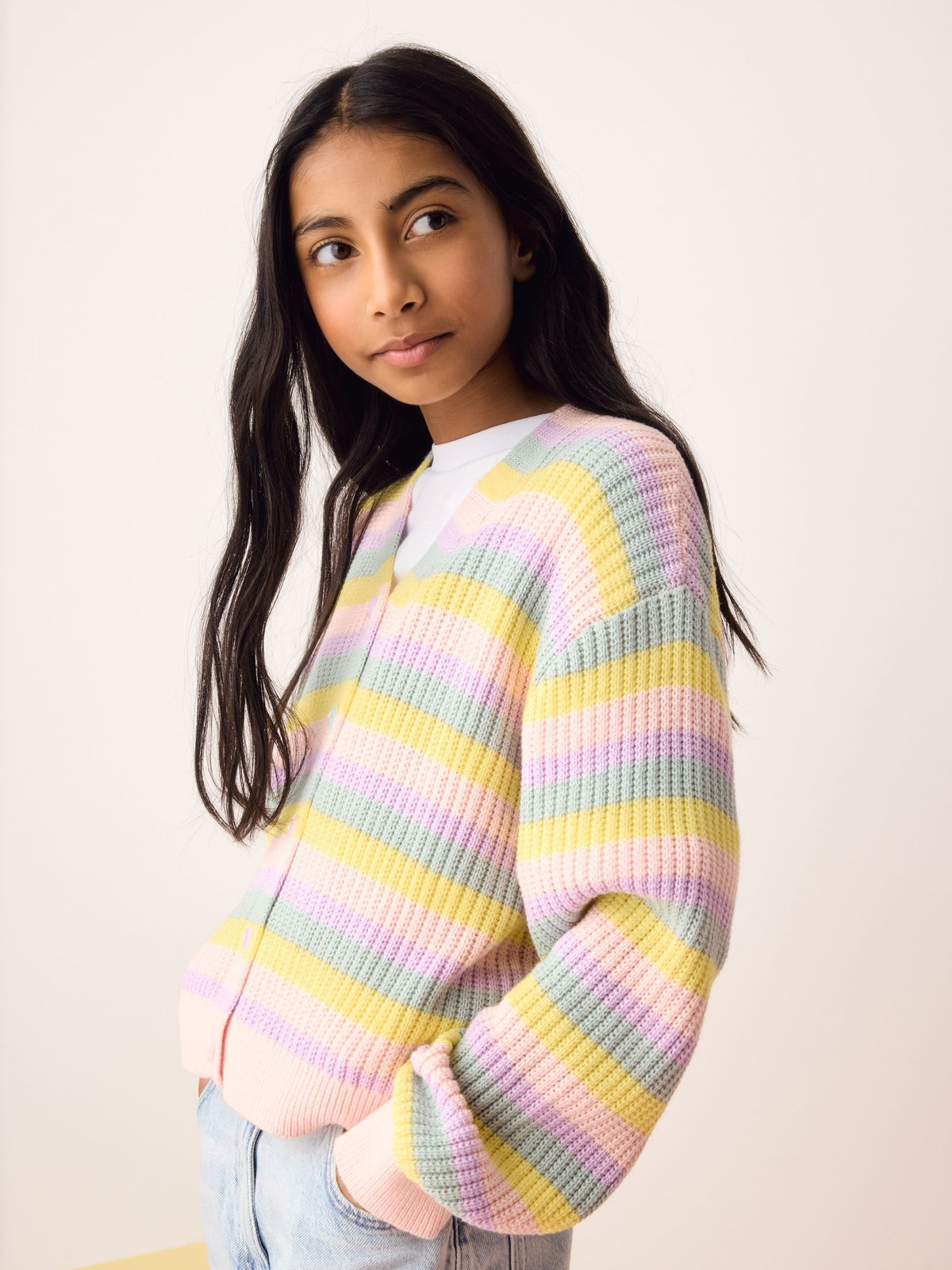 Dsiney Kidz - Olivia Rubin Pastel Stripe Knitted Cardigan image 3