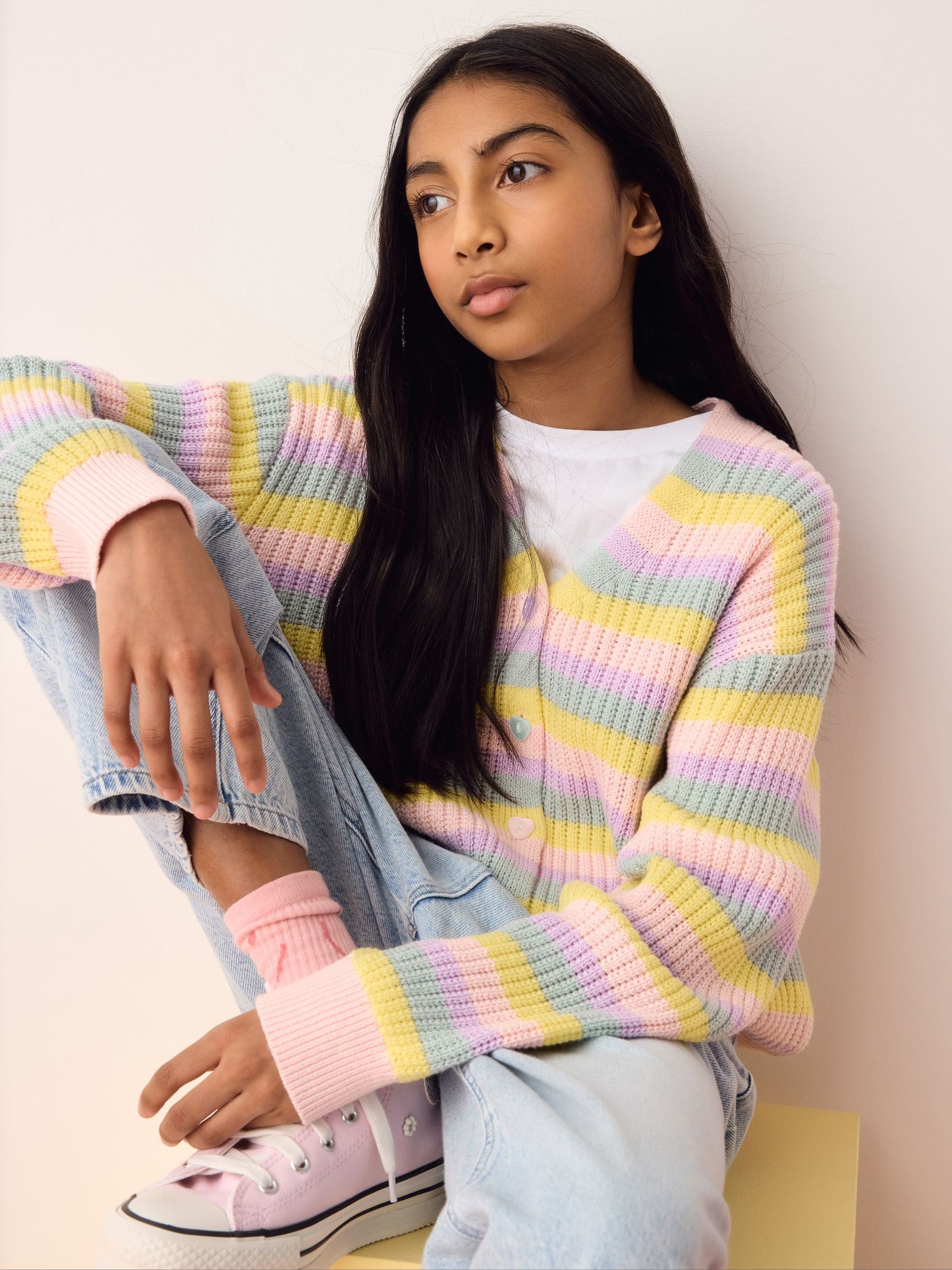 Dsiney Kidz - Olivia Rubin Pastel Stripe Knitted Cardigan image 4