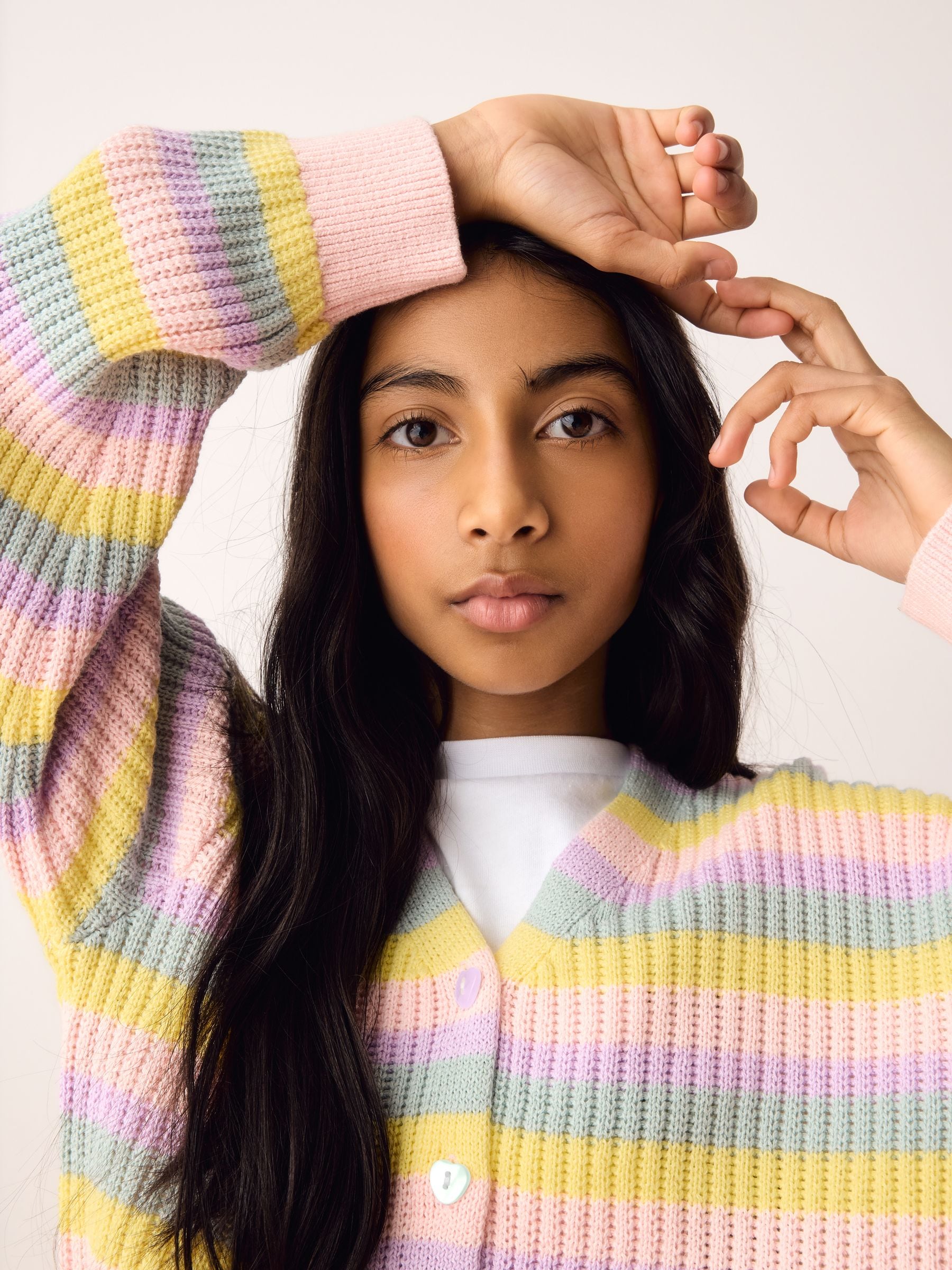 Dsiney Kidz - Olivia Rubin Pastel Stripe Knitted Cardigan image 6