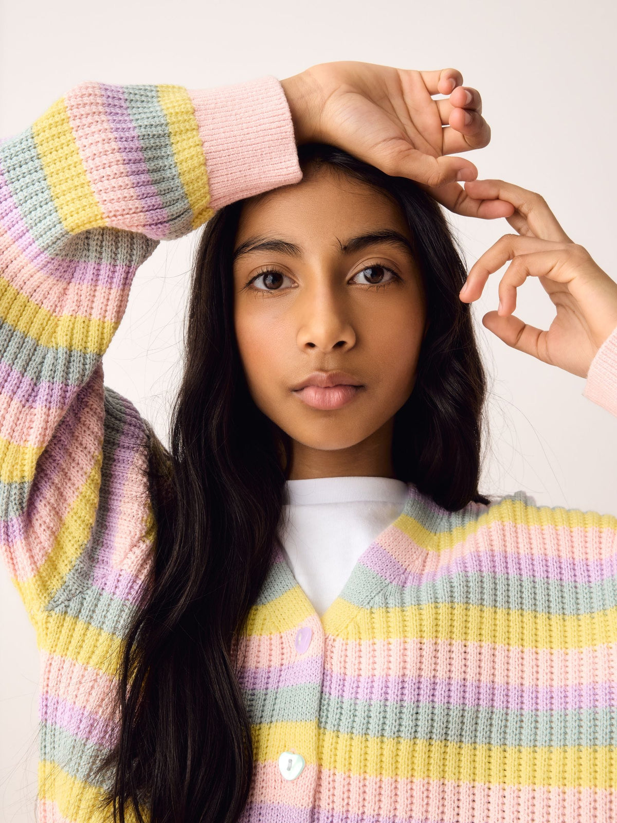 Dsiney Kidz - Olivia Rubin Pastel Stripe Knitted Cardigan image 6
