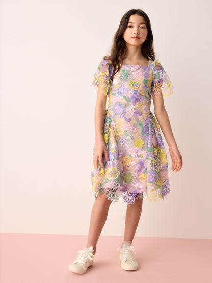 Olivia Rubin Floral Angel Sleeve Lace Dress image 3