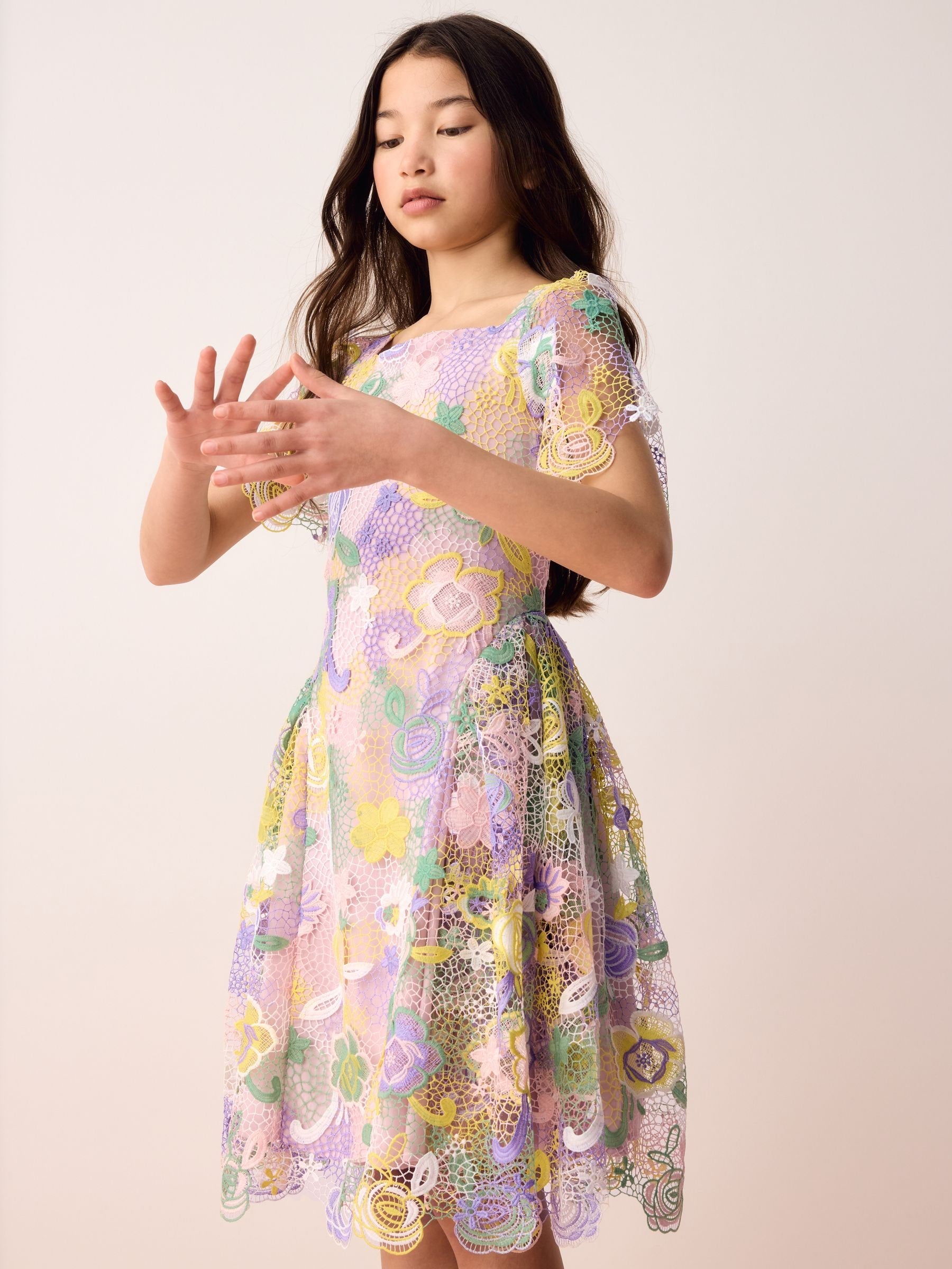 Olivia Rubin Floral Angel Sleeve Lace Dress image 4