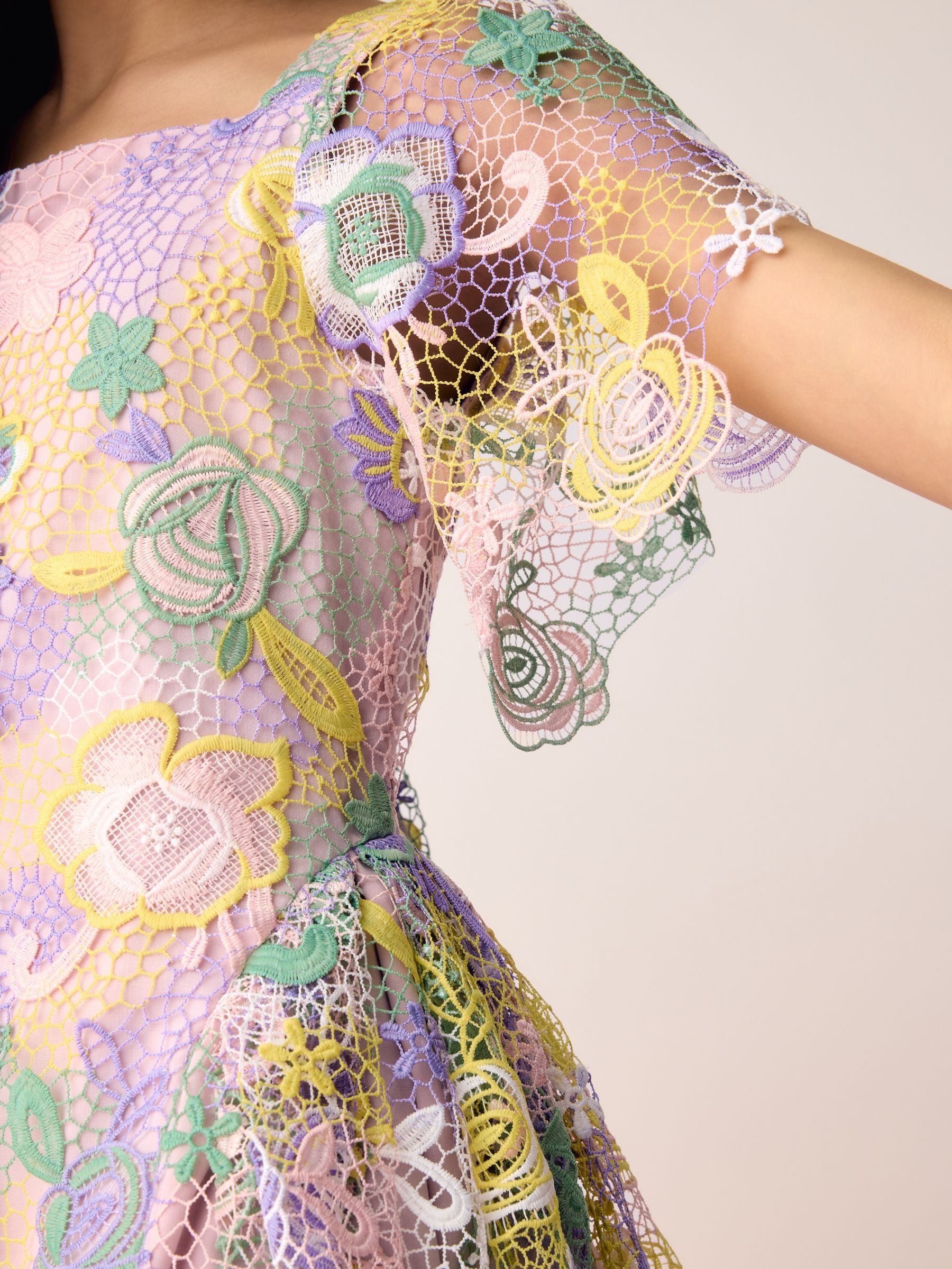 Olivia Rubin Floral Angel Sleeve Lace Dress image 7
