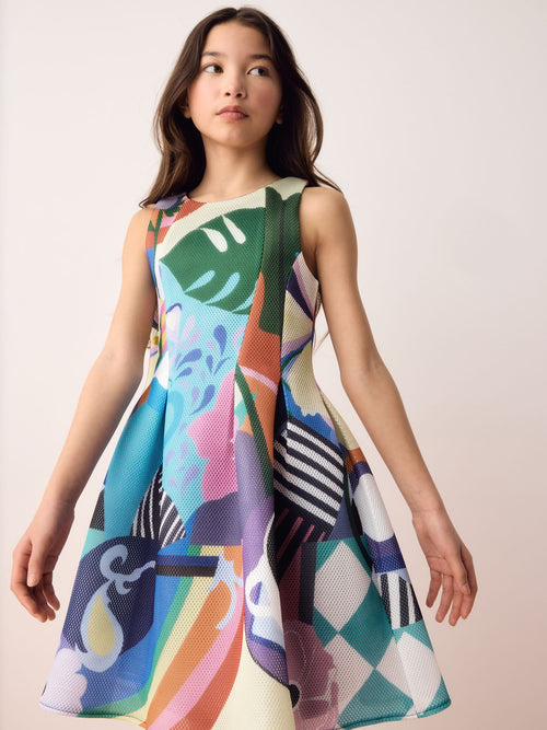 Olivia Rubin Airtex Floral Structured Scuba Multicolour Dress image 1