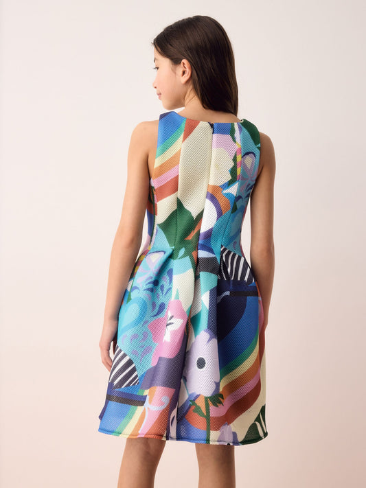 Olivia Rubin Airtex Floral Structured Scuba Multicolour Dress image 2