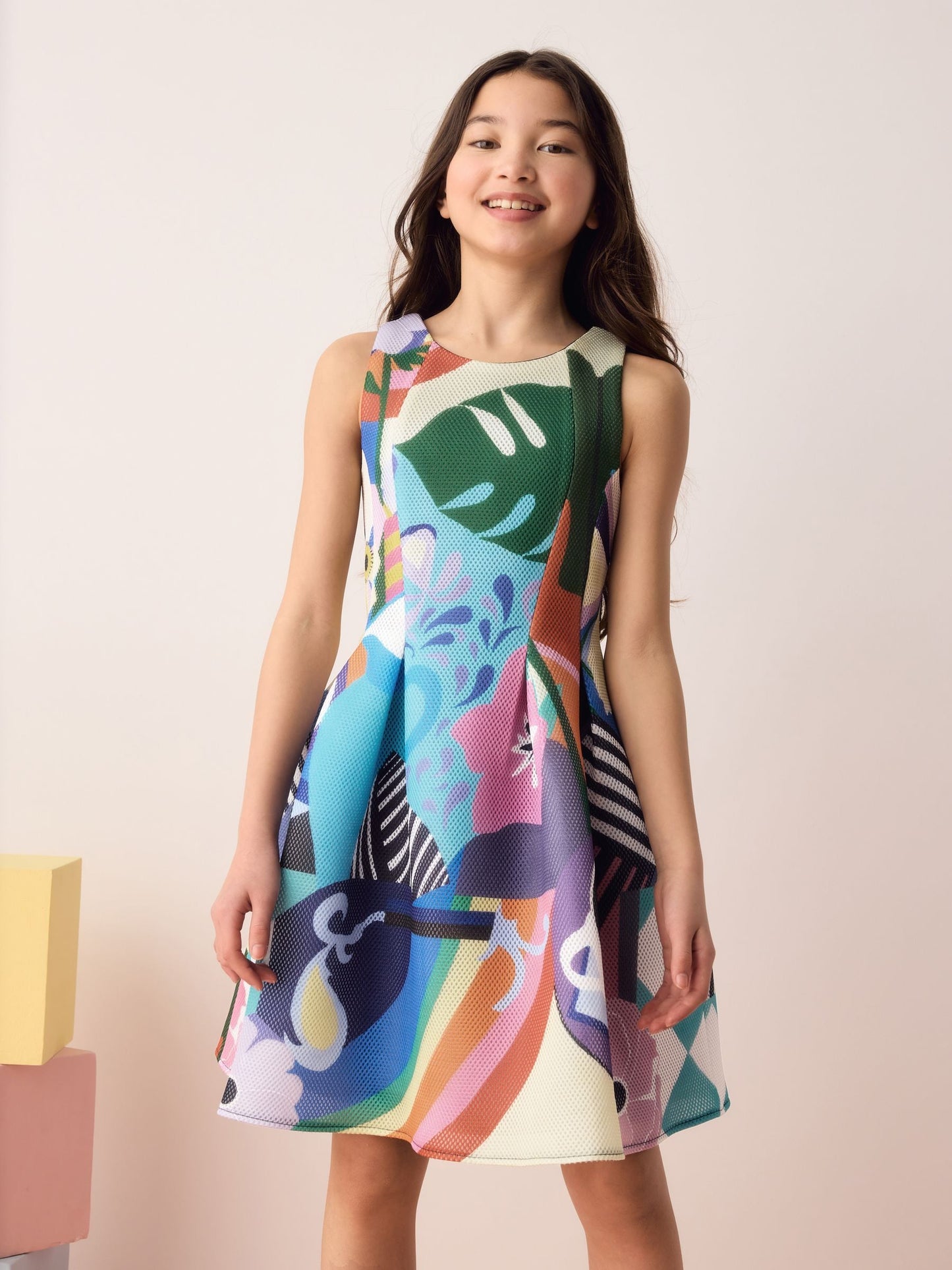 Olivia Rubin Airtex Floral Structured Scuba Multicolour Dress image 3