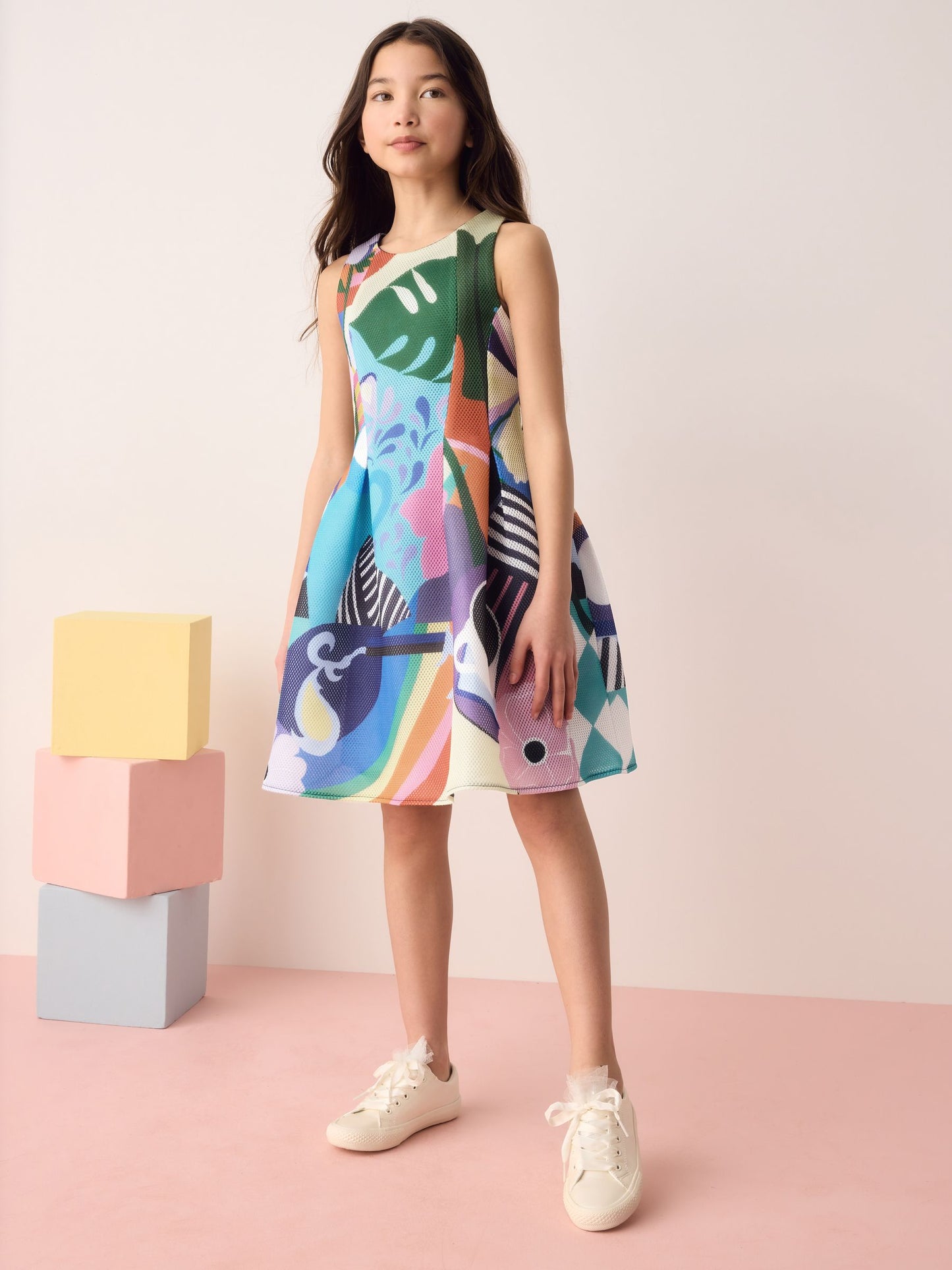 Olivia Rubin Airtex Floral Structured Scuba Multicolour Dress image 4