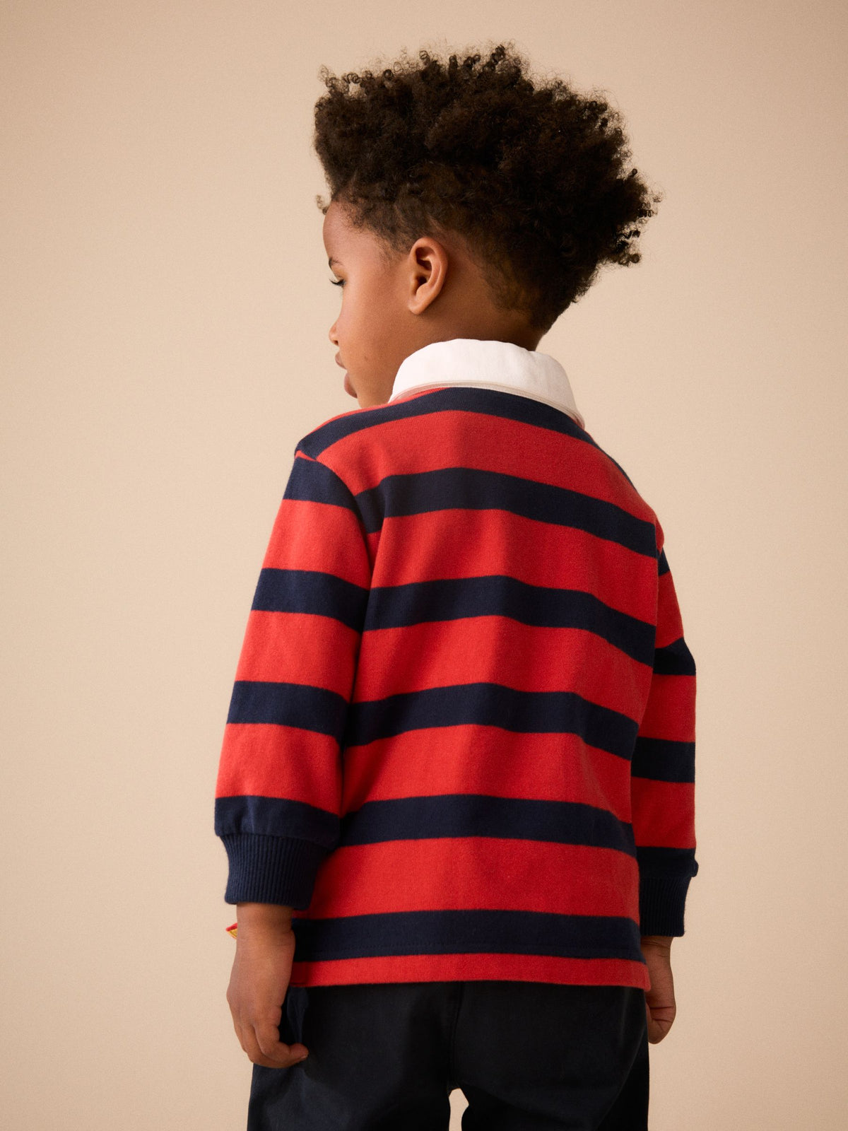 Dsiney Kidz - Navy/Red Long Sleeve Rugby Polo Top (3mths-7yrs) image 3
