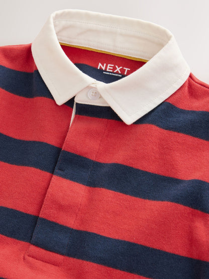 Dsiney Kidz - Navy/Red Long Sleeve Rugby Polo Top (3mths-7yrs) image 7