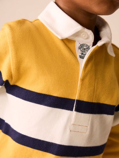 Dsiney Kidz - Yellow/White Long Sleeve Rugby Polo Top (3mths-7yrs) image 4
