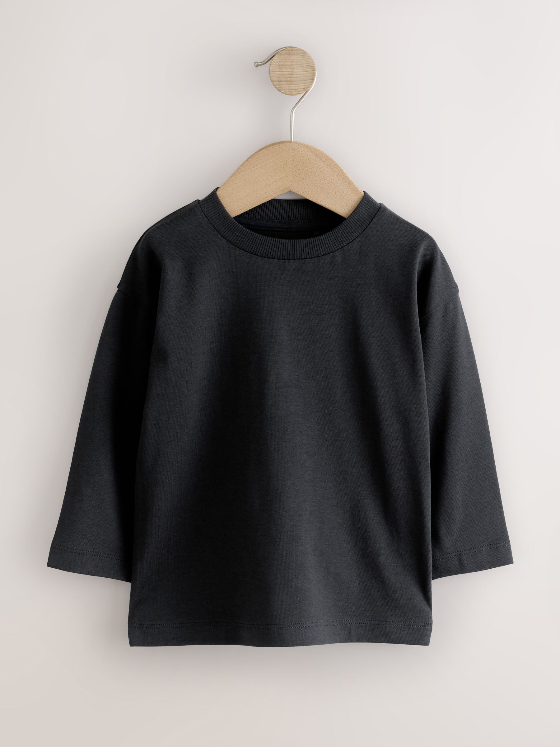 Dsiney Kidz - Black/Grey/Brown/Charcoal/White Long Sleeve T-Shirts 5 Pack (3mths-7yrs) image 4