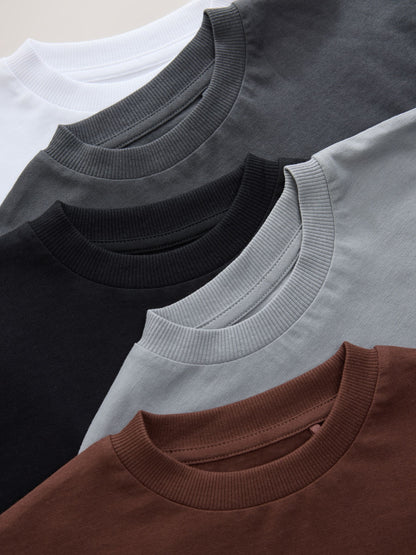 Dsiney Kidz - Black/Grey/Brown/Charcoal/White Long Sleeve T-Shirts 5 Pack (3mths-7yrs) image 9