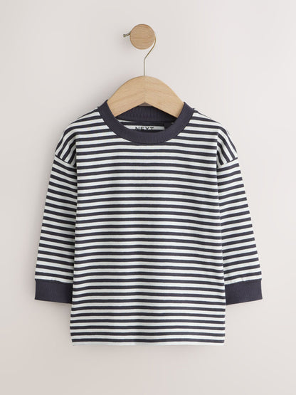 Dsiney Kidz - Monochrome Plain Stripe Long Sleeve T-Shirts 5 Pack (3mths-7yrs) image 6