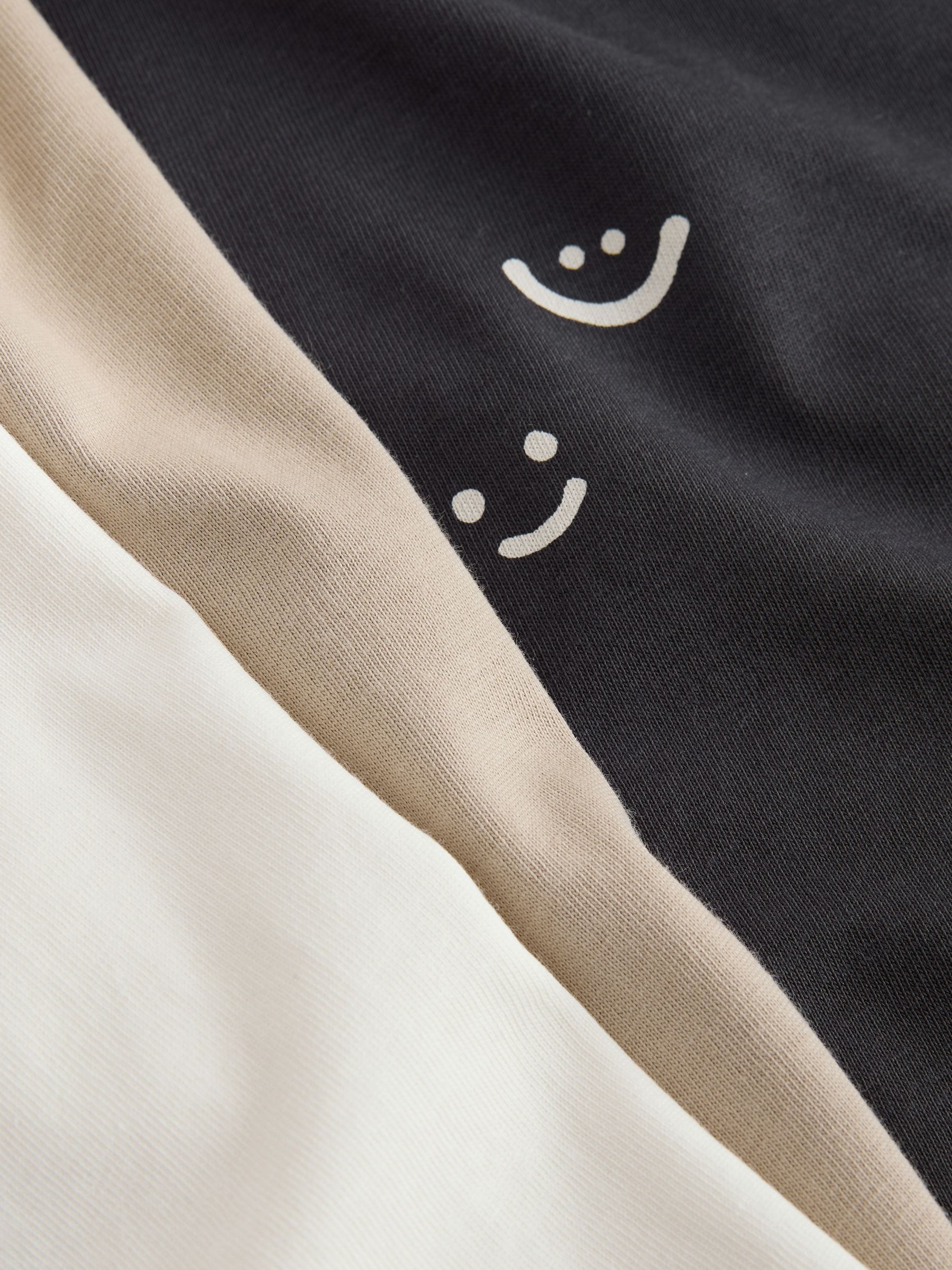 Dsiney Kidz - Monochrome Smile Face Long Sleeve Graphic T-Shirts 3 Pack (3mths-7yrs) image 6