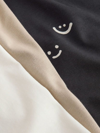 Dsiney Kidz - Monochrome Smile Face Long Sleeve Graphic T-Shirts 3 Pack (3mths-7yrs) image 6