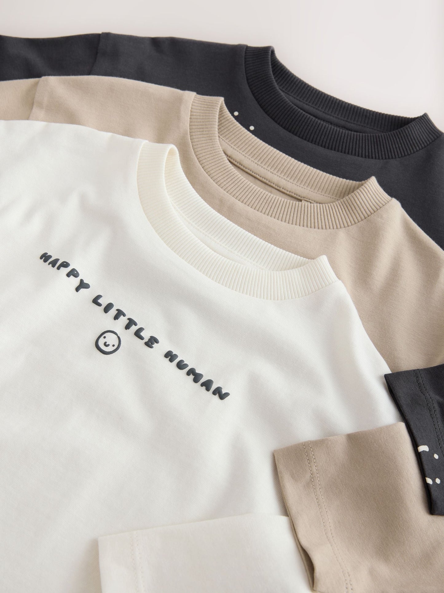 Dsiney Kidz - Monochrome Smile Face Long Sleeve Graphic T-Shirts 3 Pack (3mths-7yrs) image 7