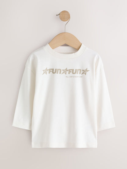 Multi Black Star Slogan Long Sleeve T-Shirts 5 Pack (3mths-7yrs) image 3