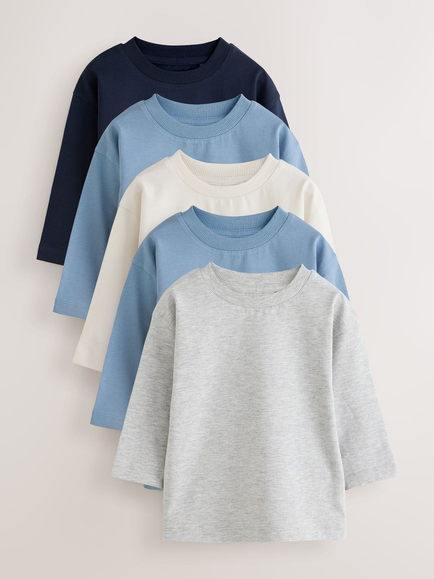 Dsiney Kidz - Blue/Navy Long Sleeve T-Shirts 5 Pack (3mths-7yrs) image 1
