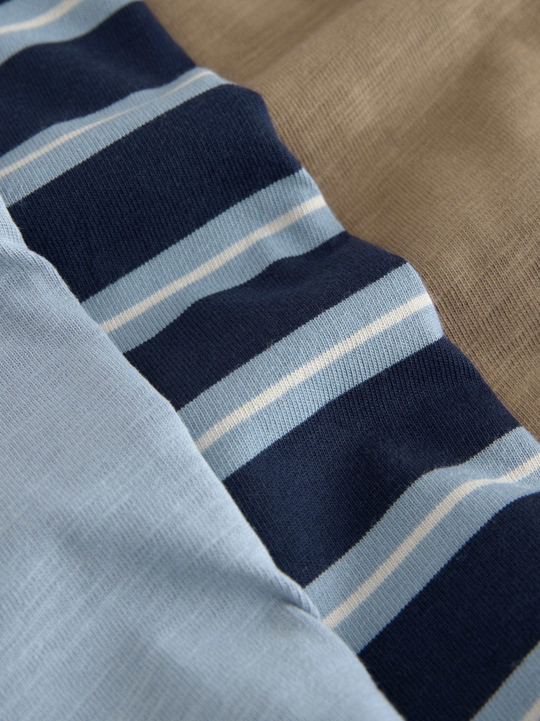 Dsiney Kidz - Blue/Neutral Dog Stripe Long Sleeve Graphic T-Shirts 3 Pack (3mths-7yrs) image 6
