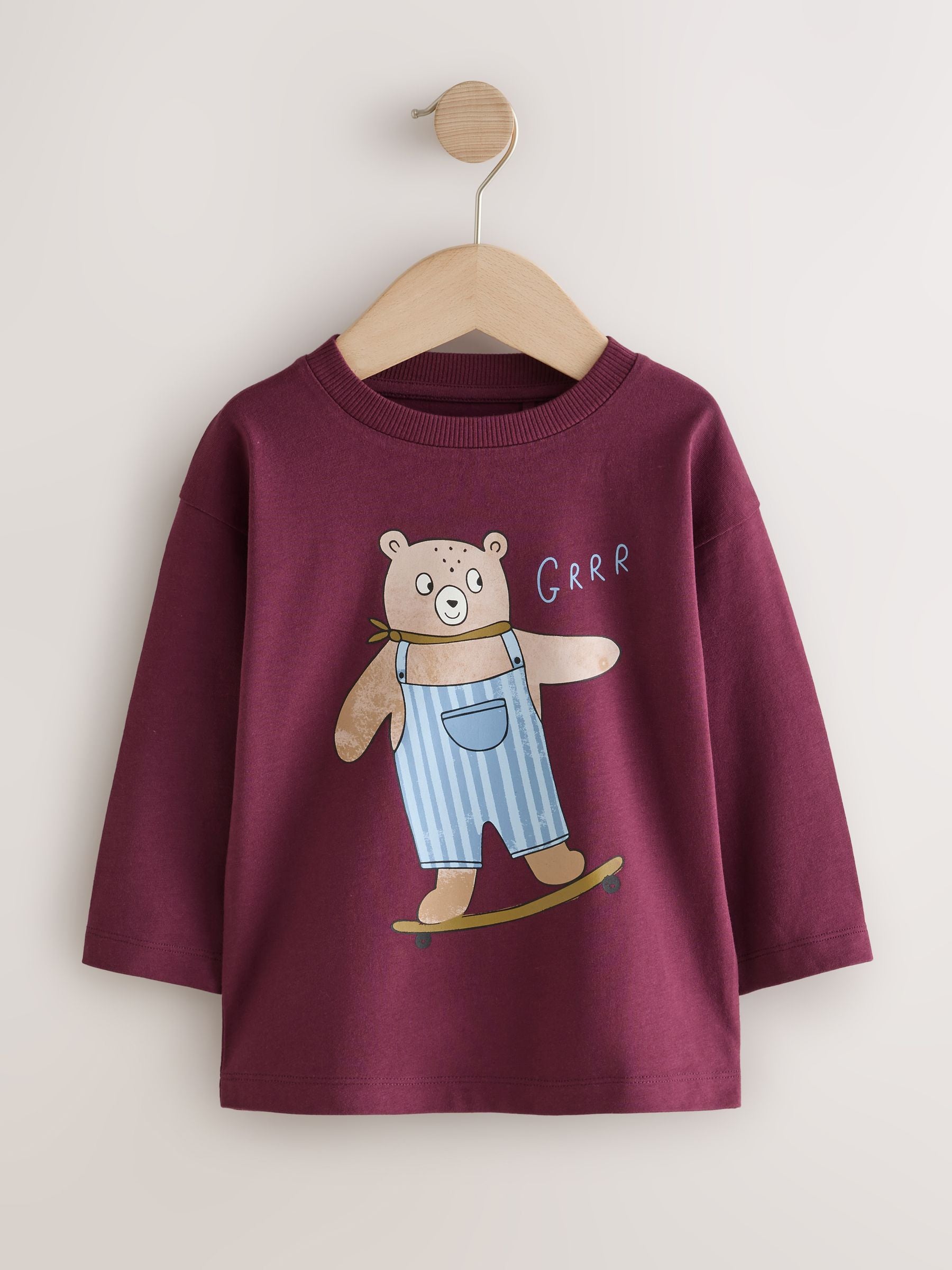 Ecru Character Long Sleeve Graphic T-Shirts 3 Pack (3mths-7yrs) image 2