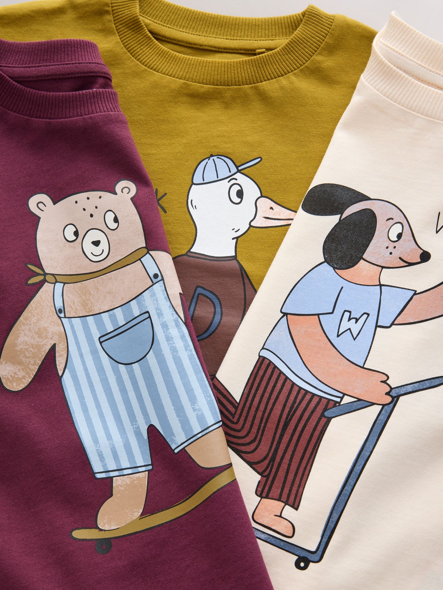 Ecru Character Long Sleeve Graphic T-Shirts 3 Pack (3mths-7yrs) image 6