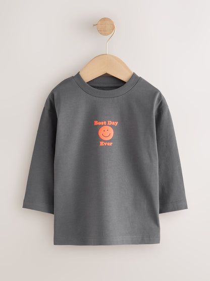 Multi Bright Fun Graphic Slogan Long Sleeve T-Shirts 5 Pack (3mths-7yrs) image 5