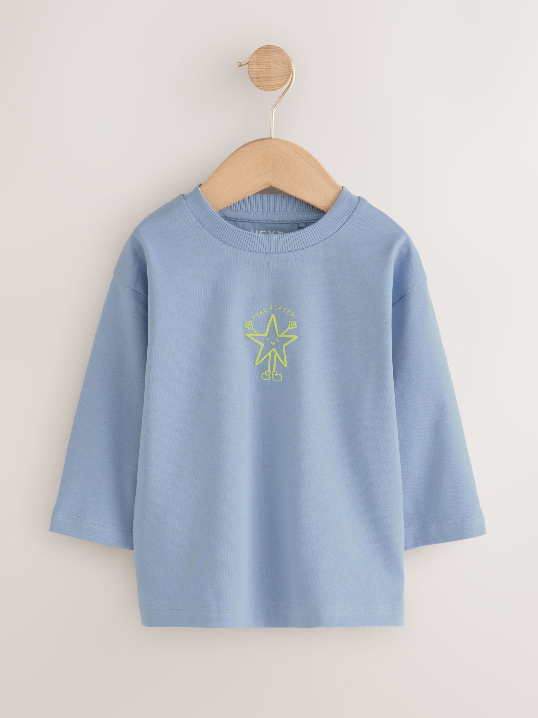 Multi Bright Fun Graphic Slogan Long Sleeve T-Shirts 5 Pack (3mths-7yrs) image 7