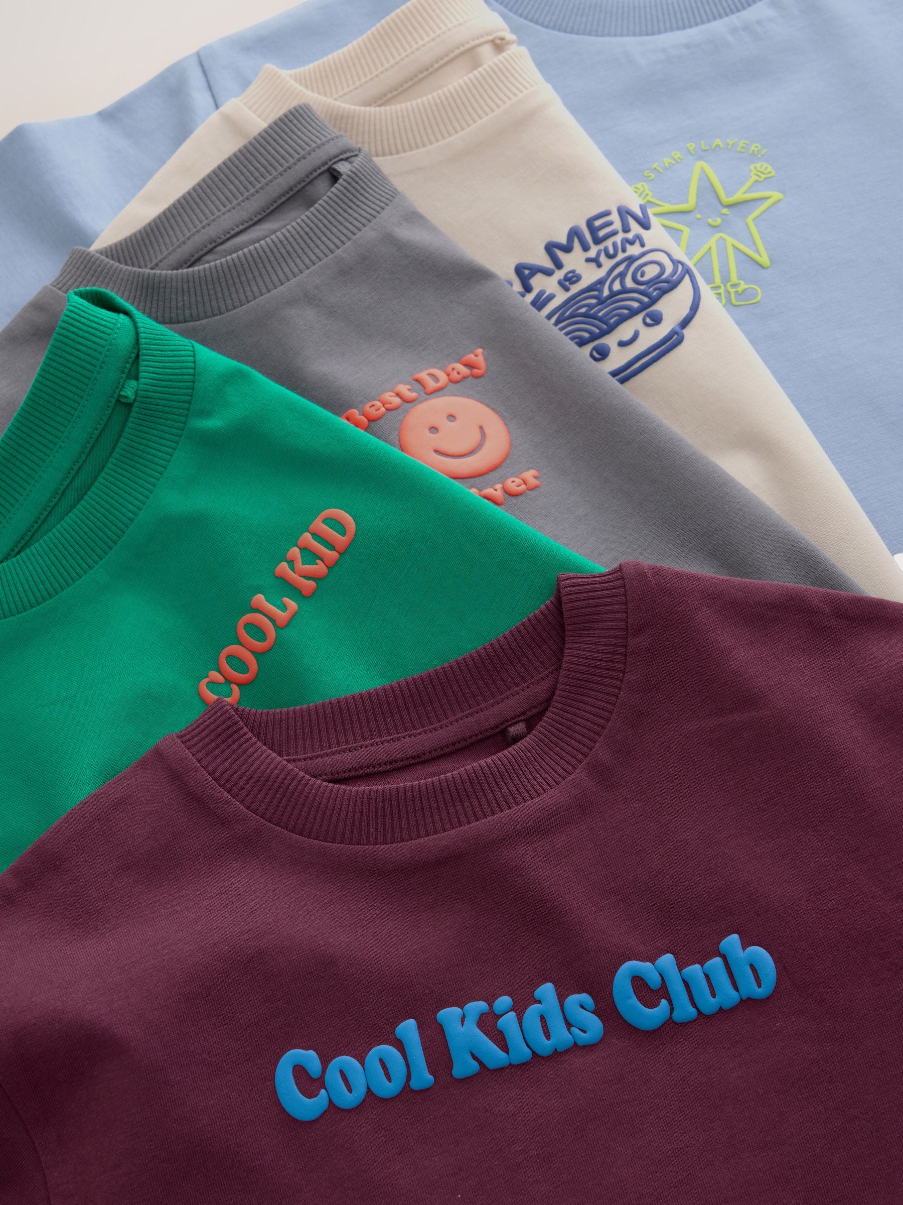 Multi Bright Fun Graphic Slogan Long Sleeve T-Shirts 5 Pack (3mths-7yrs) image 8