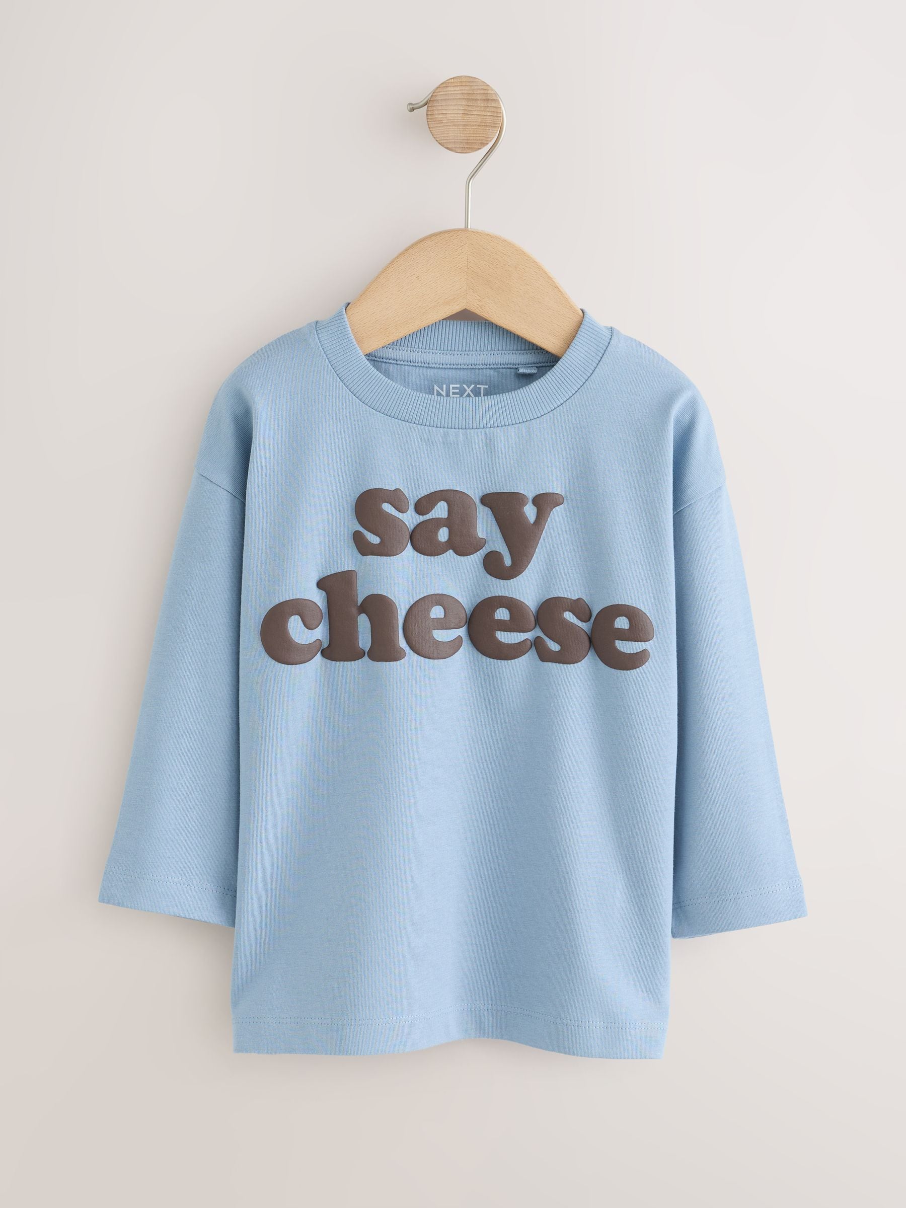 Dsiney Kidz - Mutli Blue / Berry / Green Happy Smile Slogan Long Sleeve Graphic T-Shirts 3 Pack (3mths-7yrs) image 3
