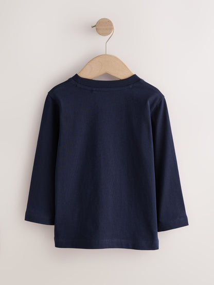 Dsiney Kidz - Navy Long Sleeve Plain T-Shirt (3mths-7yrs) image 2