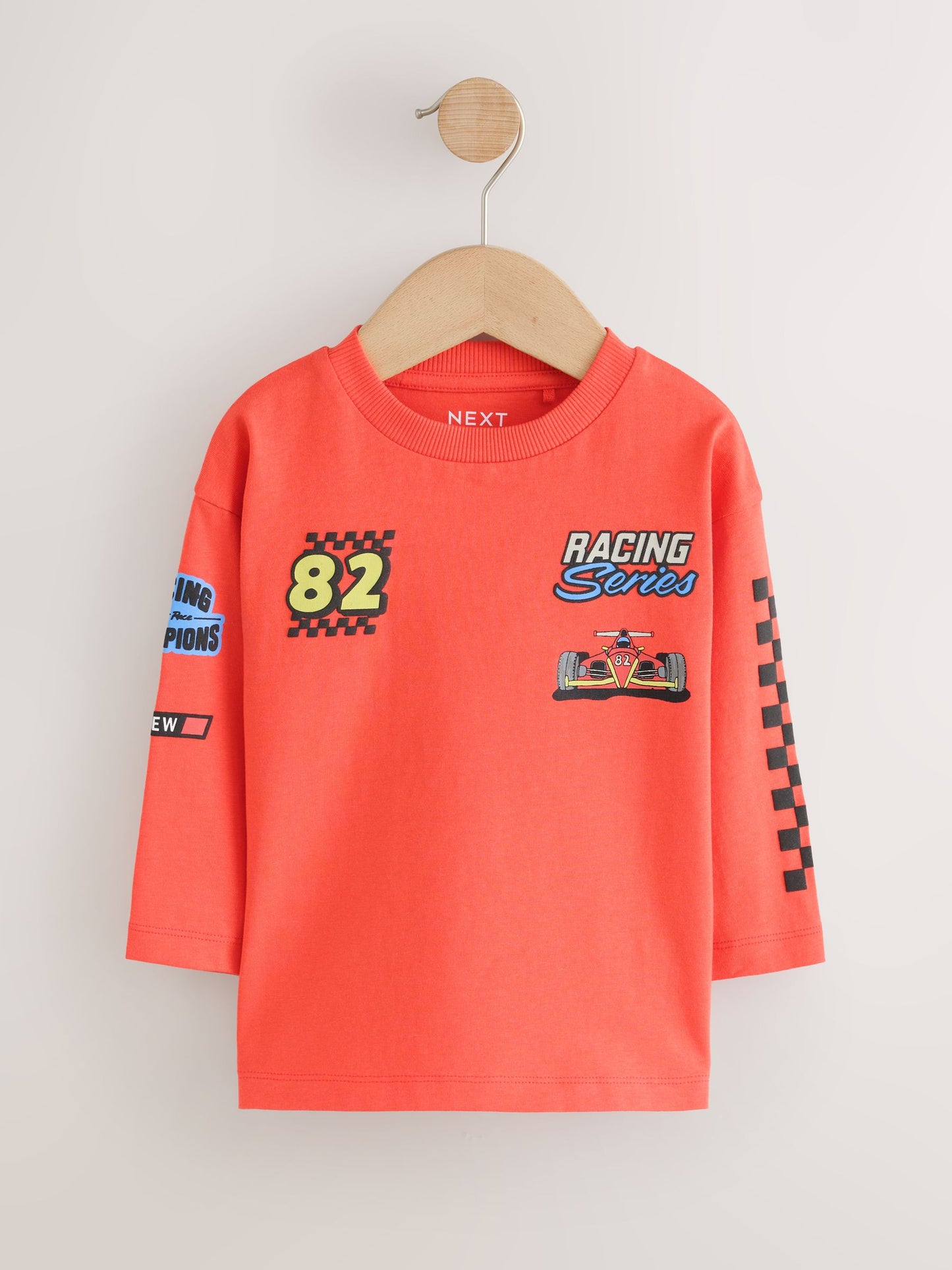 Dsiney Kidz - Red White Racing Car Long Sleeve Graphic T-Shirts 3 Pack (3mths-7yrs) image 3