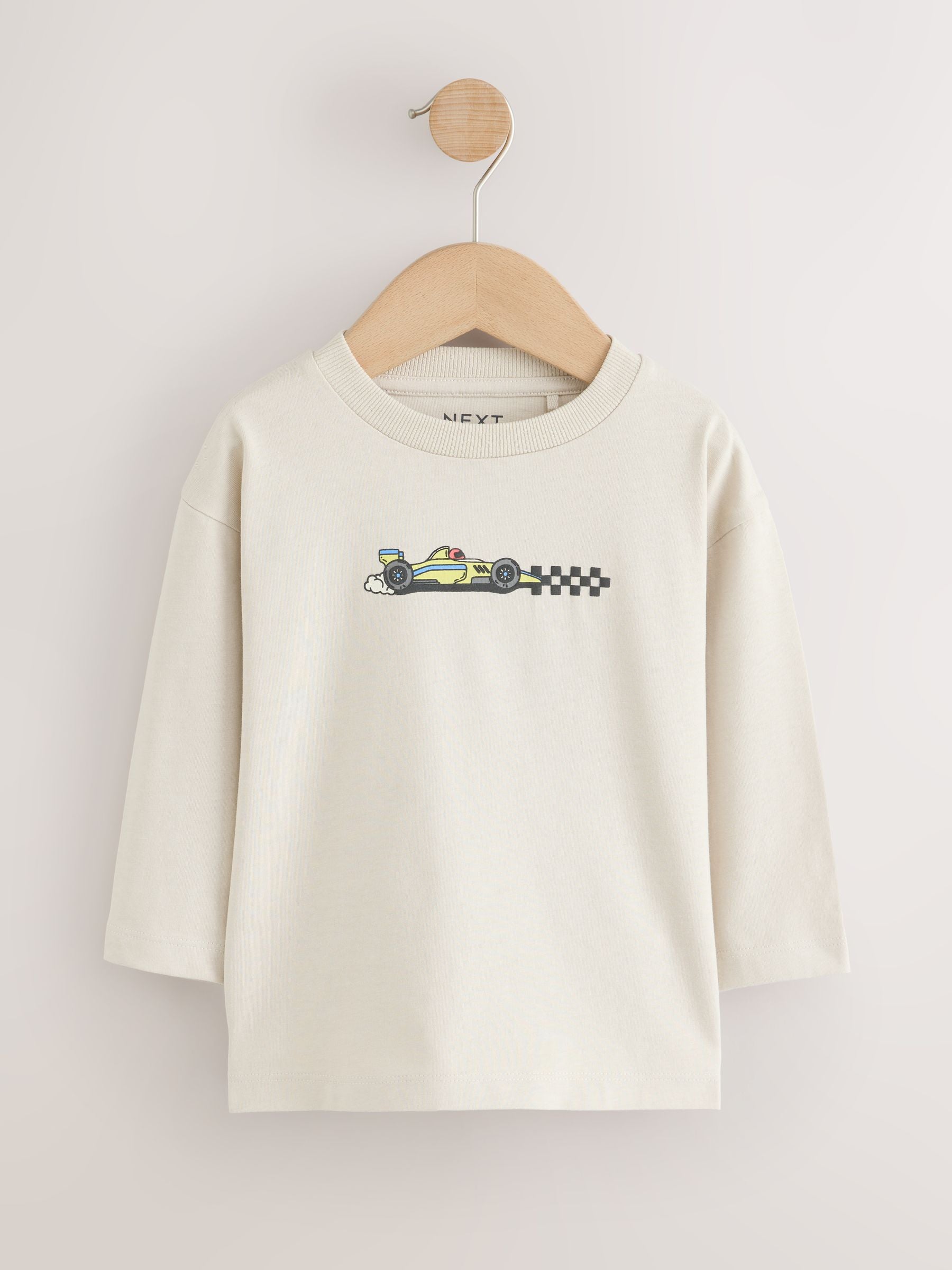 Dsiney Kidz - Red White Racing Car Long Sleeve Graphic T-Shirts 3 Pack (3mths-7yrs) image 4