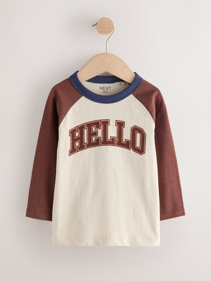Dsiney Kidz - Red/Grey Varsity Long Sleeve Raglan T-Shirts 3 Pack (3mths-7yrs) image 2